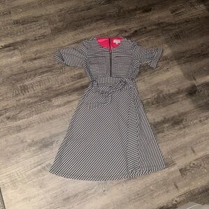 Shelby & Palmer Red Lined Houndstooth Dress